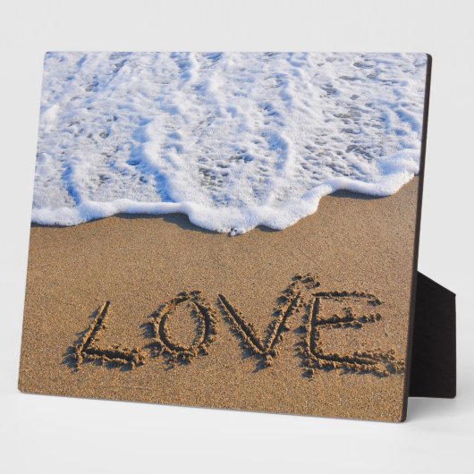 Liefde in het zand geschreven fotoplaat (Zijkant)