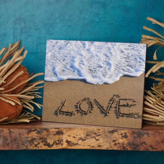 Liefde in het zand geschreven fotoplaat (Zijkant)