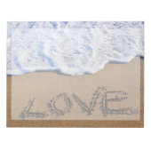 Liefde in het zand geschreven notitieblok (Voorkant)