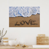 Liefde in het zand geschreven poster (Keuken)