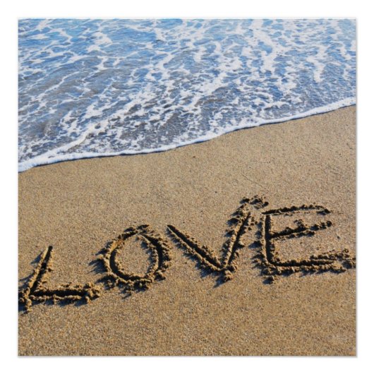 Liefde in het zand geschreven Poster (Voorkant)