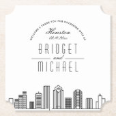 Liefde in Houston | City Skyline Welkom Kartonnen Onderzetters (Voorkant)