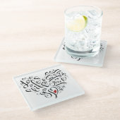 Liefde in je leven glazen onderzetter (Schuin)