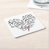 Liefde in je leven kartonnen onderzetters (Schuin)