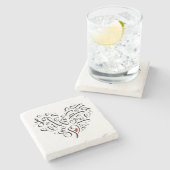 Liefde in je leven stenen onderzetter (Zijkant)