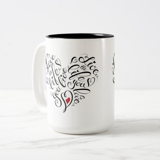 Liefde in je leven tweekleurige koffiemok (Voorkant links)