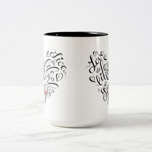 Liefde in je leven tweekleurige koffiemok (Center)