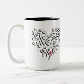 Liefde in je leven tweekleurige koffiemok (Links)