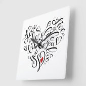 Liefde in je leven vierkante klok (Hoek)