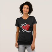 Liefde in kanji/groot rood hart t-shirt (Voorkant volledig)