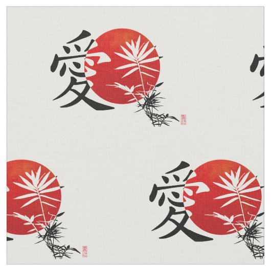 Liefde in Kanji Stof (Close Up)