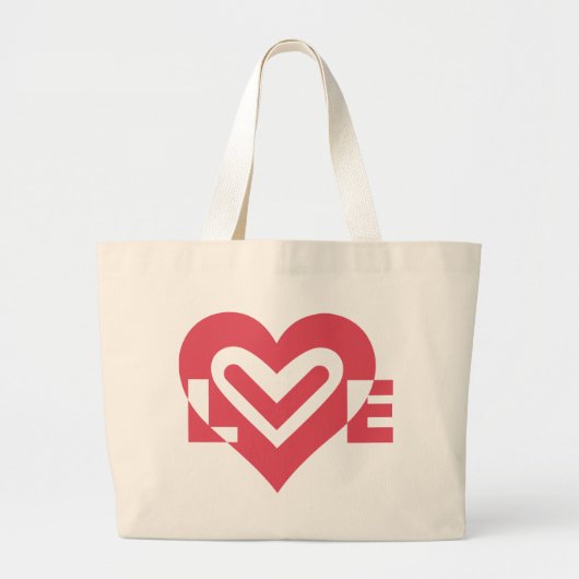 Liefde in kersroze grote tote bag (Voorkant)