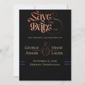 Liefde in kleur plat save the date kaart (Achterkant)