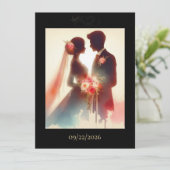 Liefde in kleur plat save the date kaart (Staand voorkant)