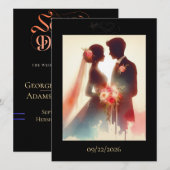 Liefde in kleur platte save the date kaart (Voorkant / Achterkant)