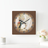 Liefde in koffie zetten vierkante klok (Huis)