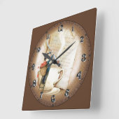 Liefde in koffie zetten vierkante klok (Hoek)