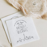 Liefde in Las Vegas | Moderne Deco City Skyline Servet<br><div class="desc">Een unieke set papieren servetten met een skyline-thema, speciaal afgestemd op uw toekomstige bruiloft, repetitiediner of verlovingsfeest in de prachtige lichtstad die bekend staat als Las Vegas. Ze hebben een "bedankt voor het komen" begroeting aan de bovenkant, gevolgd door de naam van de stad en de datum van uw bruiloft...</div>