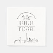 Liefde in Las Vegas | Moderne Deco City Skyline Servet (Voorkant)