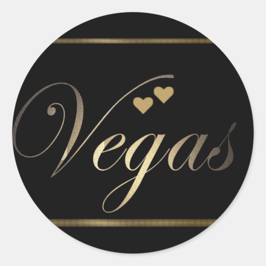 Liefde in Las Vegas Ronde Sticker (Voorkant)