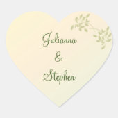 Liefde in Laurels Gepersonaliseerd Hart Sticker (Voorkant)