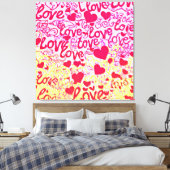 Liefde in Levendig Kleurenpatroon Canvas Afdruk (Insitu (Slaapkamer))