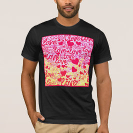 Liefde in Levendig Kleurenpatroon T-shirt