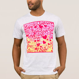 Liefde in Levendig Kleurenpatroon T-shirt
