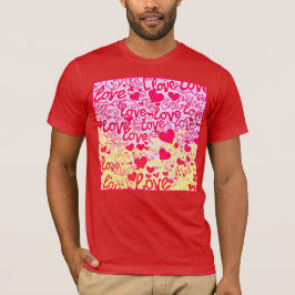 Liefde in Levendig Kleurenpatroon T-shirt