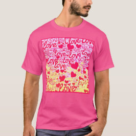 Liefde in Levendig Kleurenpatroon T-shirt