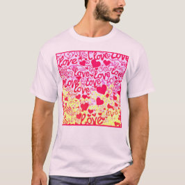 Liefde in Levendig Kleurenpatroon T-shirt
