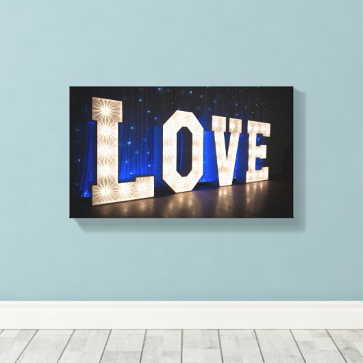 Liefde in licht canvas afdruk (Insitu (Houten vloer))