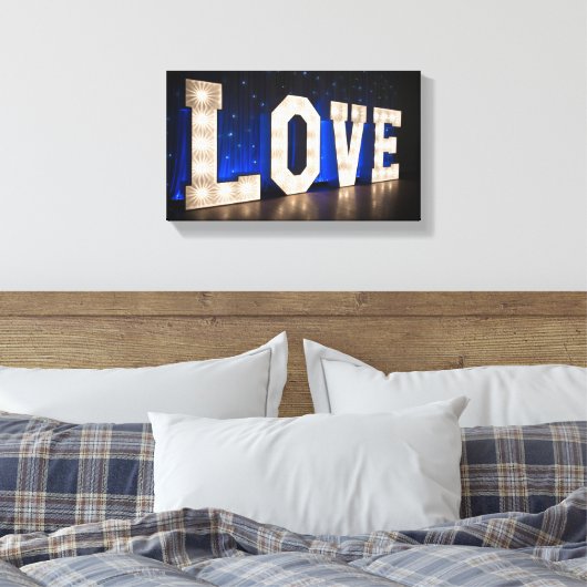 Liefde in licht canvas afdruk (Insitu (Slaapkamer))