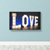 Liefde in licht canvas afdruk (Insitu (Houten vloer))