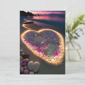 Liefde in Licht en Schaduw: Dromerige Strandbruilo Kaart (Staand voorkant)