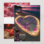 Liefde in Licht en Schaduw: Dromerige Strandbruilo Kaart (Voorkant / Achterkant)