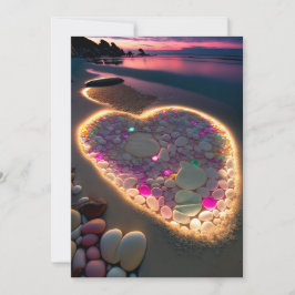 Liefde in Licht en Schaduw: Dromerige Strandbruilo Kaart