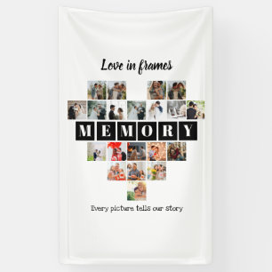 Liefde in lijstjes Hart 20 foto collage Romantisch Spandoek