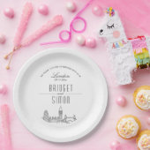 Liefde in Londen Bruiloft Papieren Bordje (Feest)