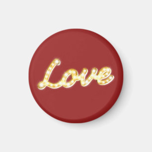 Liefde in Marquee Lights Red Magnet
