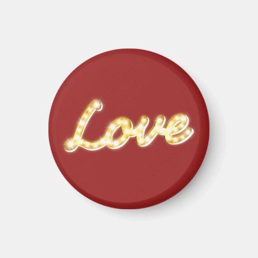 Liefde in Marquee Lights Red Magnet (Voorkant)