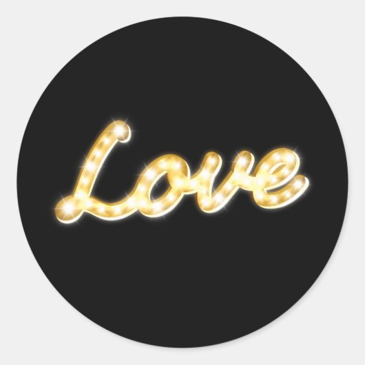 Liefde in marquee Lights Sticker - zwart (Voorkant)