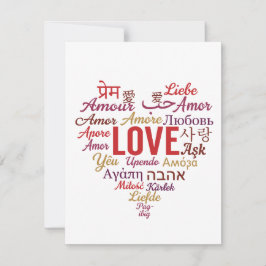 Liefde in meerdere talen hartvormige valentijn feestdagenkaart