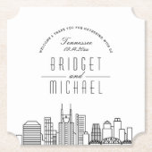 Liefde in Nashville | Stadsaanzicht Welcome Kartonnen Onderzetters (Voorkant)
