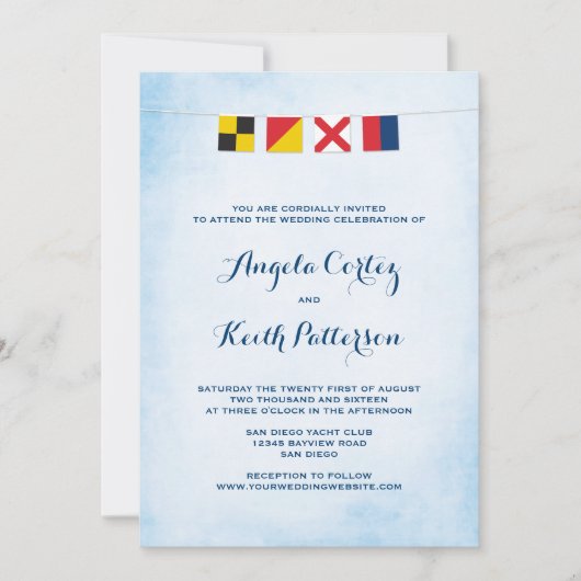 LIEFDE in Nautisch Signaal Vlaggen Cloud Blauw Kaart (Voorkant)