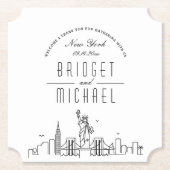 Liefde in New York | City Skyline Welkom Kartonnen Onderzetters (Voorkant)