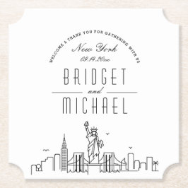 Liefde in New York | City Skyline Welkom Kartonnen Onderzetters