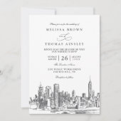 Liefde in New York Elegante Moderne QR Code Trouwe Kaart (Voorkant)