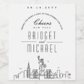 Liefde in New York | Proost & Bedankt! Wijn Etiket (Enkel label)