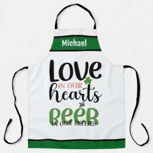 Liefde in onze harten bier schort - Gepersonalisee